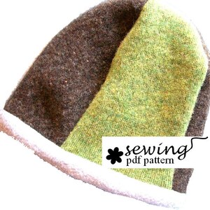 Upcycled Hat PDF Pattern 2 or 4 panel design baby to adult sizes image 2
