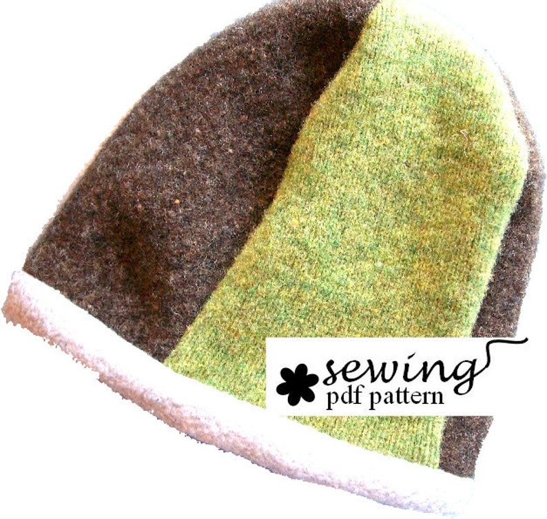 Upcycled Hat PDF Pattern 2 or 4 panel design baby to adult sizes image 2