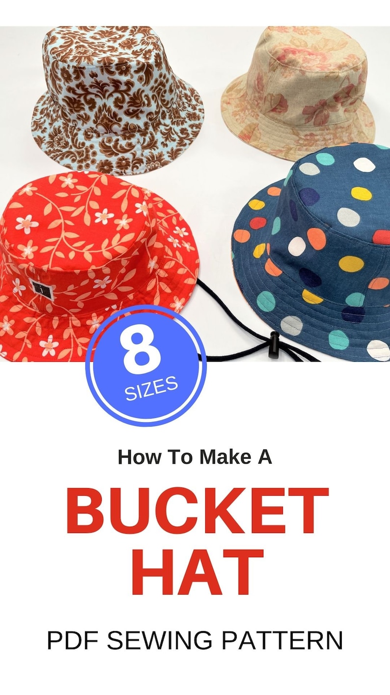 Bucket Hat BUNDLE PDF Sewing Pattern Reversible 8 Sizes Etsy