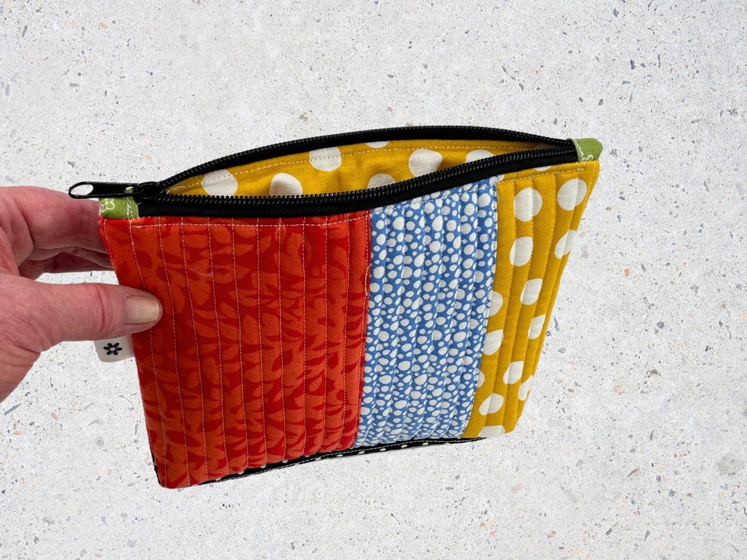 Red - Handmade Quilted Utility Pouch 49