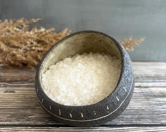 Handmade Ceramic Salt Pig – Minimal Pottery Salt Cellar – Wabi Sabi Organic Kitchen Storage Solution - Made to order