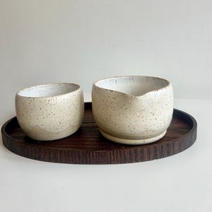 Handmade Matcha Bowl and Cup Set – Minimal Ceramic Matcha Tea Set for One | Japanese Style Chawan and Yunomi | Wabi-Sabi Pottery Gift