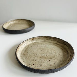 Small Oval Ceramic Plate Wabi-Sabi Handmade Pottery Dish, Rustic Organic Snack Plate, Earthy Trinket Japanese Style Plate
