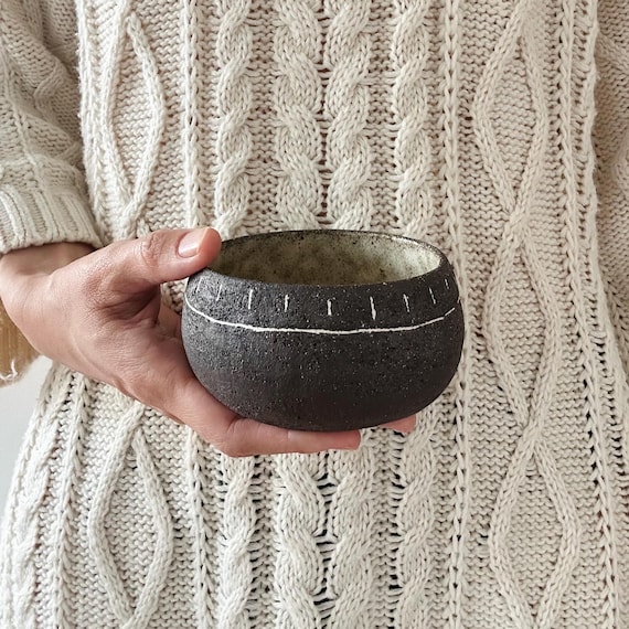 Handmade Wabi-Sabi Ceramic Tea Bowl: Japanese Chawan, Matcha Latte Cup