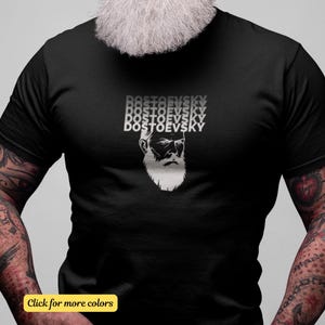 Dostoevsky T-Shirt, Fyodor Dostoevsky, Classic Authors, Russian Literature, Literature Gifts, 70&#39;s style, White Nights novel, Minimalist