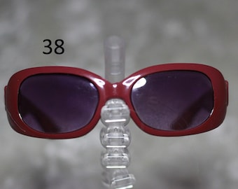 1/3 1/4 BJD sun glasses sunglasses Maroon frames and dark lens 38