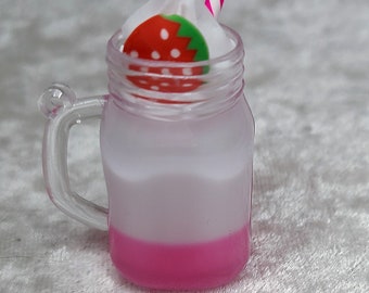 1/4 Mini MSD Doll bjd Milk Tea Smoothie Food Drink Pink