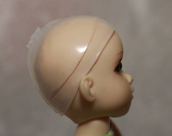 Tiny 3" bjd doll wig silicone headcap head cap protector dollfie usa