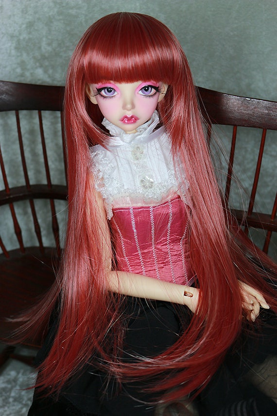 1//3 8-9/" BJD DOLL WIG SD AQUA BLUE GREEN WAVY CURLY W//BANGS DOLLFIE JR-86 USA