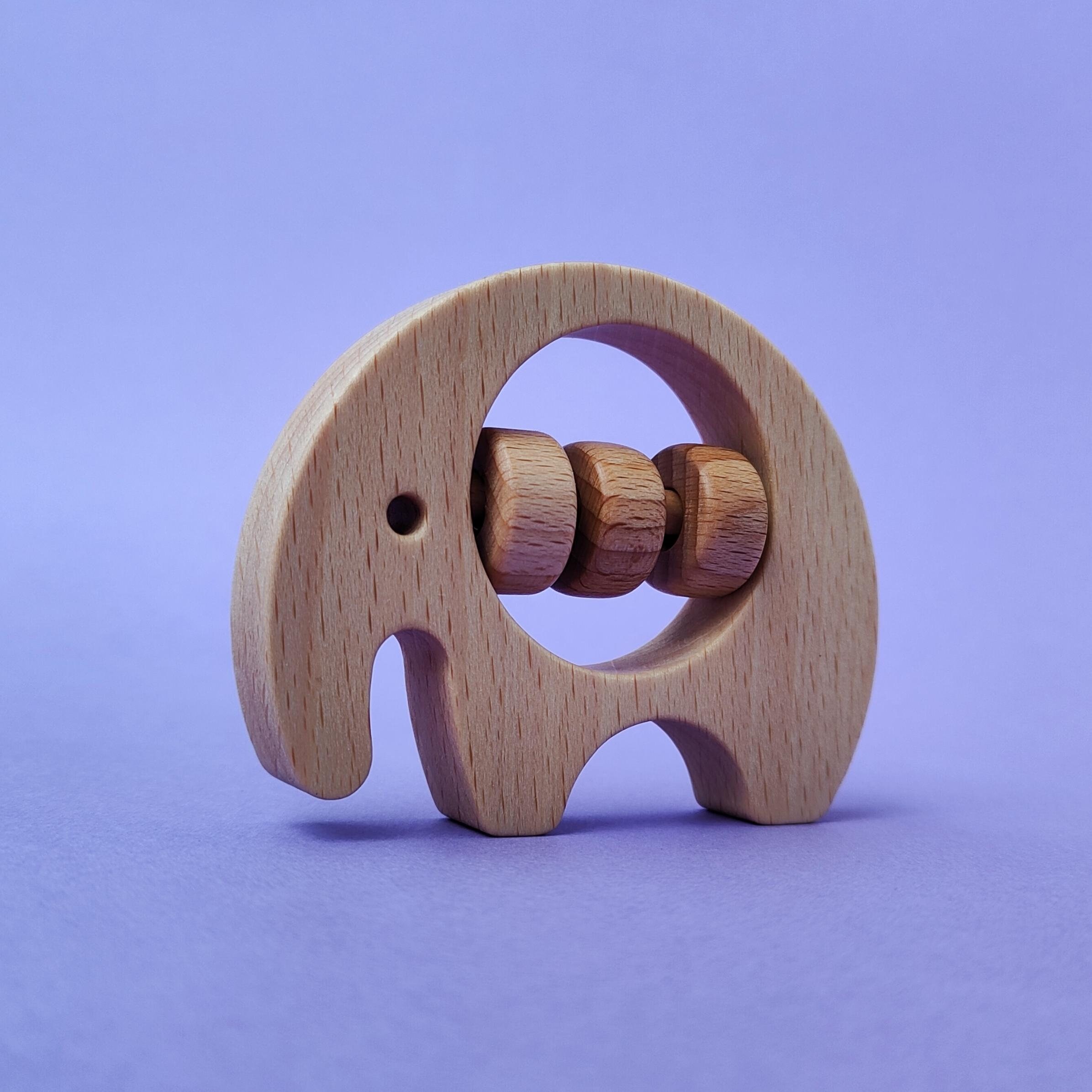 Handcrafted Wooden Elephant Rattle - Etsy