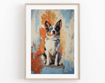 Loyal Companion Digital Art Print | Border Collie Painting | Vibrant Abstract Pet Portrait | Instant Download for Home Decor