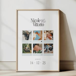 Couple photo collage, personalized poster, anniversary gift, Valentine&#39;s Day, couple, girlfriend, boyfriend gift