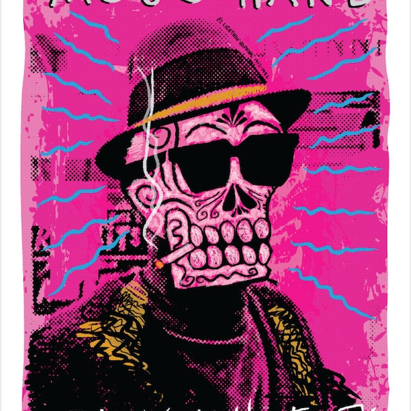 El Lightnin' Hopkins Print (Day of the Dead Rock Stars) Print
