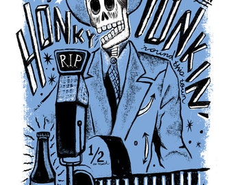 El Hank Williams (Day of the Dead Rock Stars) Print