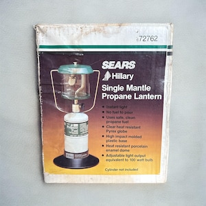 VTG Sears Hillary Single Mantle Propane Lantern With Box Camping Outdoors