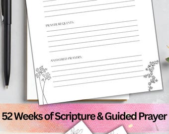 Christliches Geschenk für Frauen Gebet Journal Druckbares Gebet Journal Bibel Studium Journal Christian Devotionalie Digitaler Download Schrift schreiben