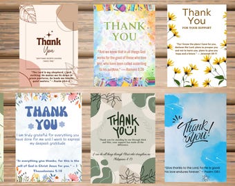 Bible Verse Card Inspirational Quote Card Set Christian Thank You Cards Printable Scripture  Faith-Based Cards Uplifting Note Card Set