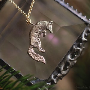 Leaping Fox Necklace Sterling Silver Jumping Fox Pendant, Recycled Small Animal Charm Jewelry Fox Lover Gift by Woodland Belle image 7