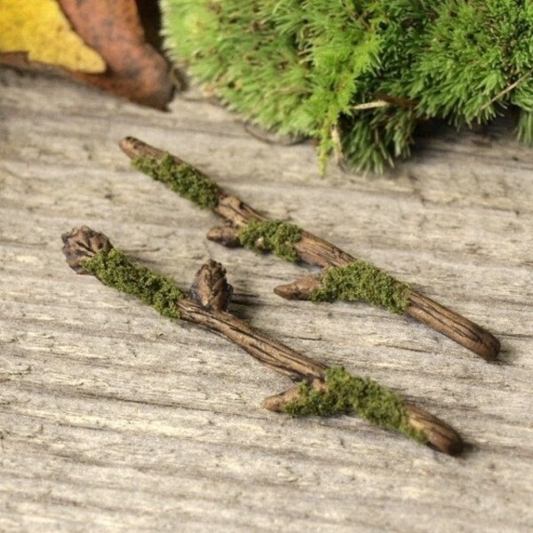 Woodland Nymph Mossy Tiny Twig Hair Pins