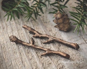 Rustic Branch Hair Pins - Twig Hair Clips - Branch Bobby Pins - Twig Hair Pins - Bella Rustica Antique Bronze - by Woodland Belle