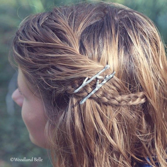 Silver Twig Hair Pins Branch Hair Pins Branch Bobby Pins Etsy