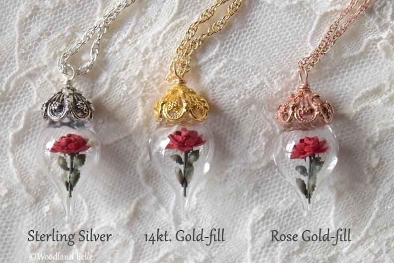 Sunflower Necklace Gold Glass Yellow Flower Pendant Personalized Jewelry Gift Gold, Sterling Silver, or Rose Gold by Woodland Belle image 10