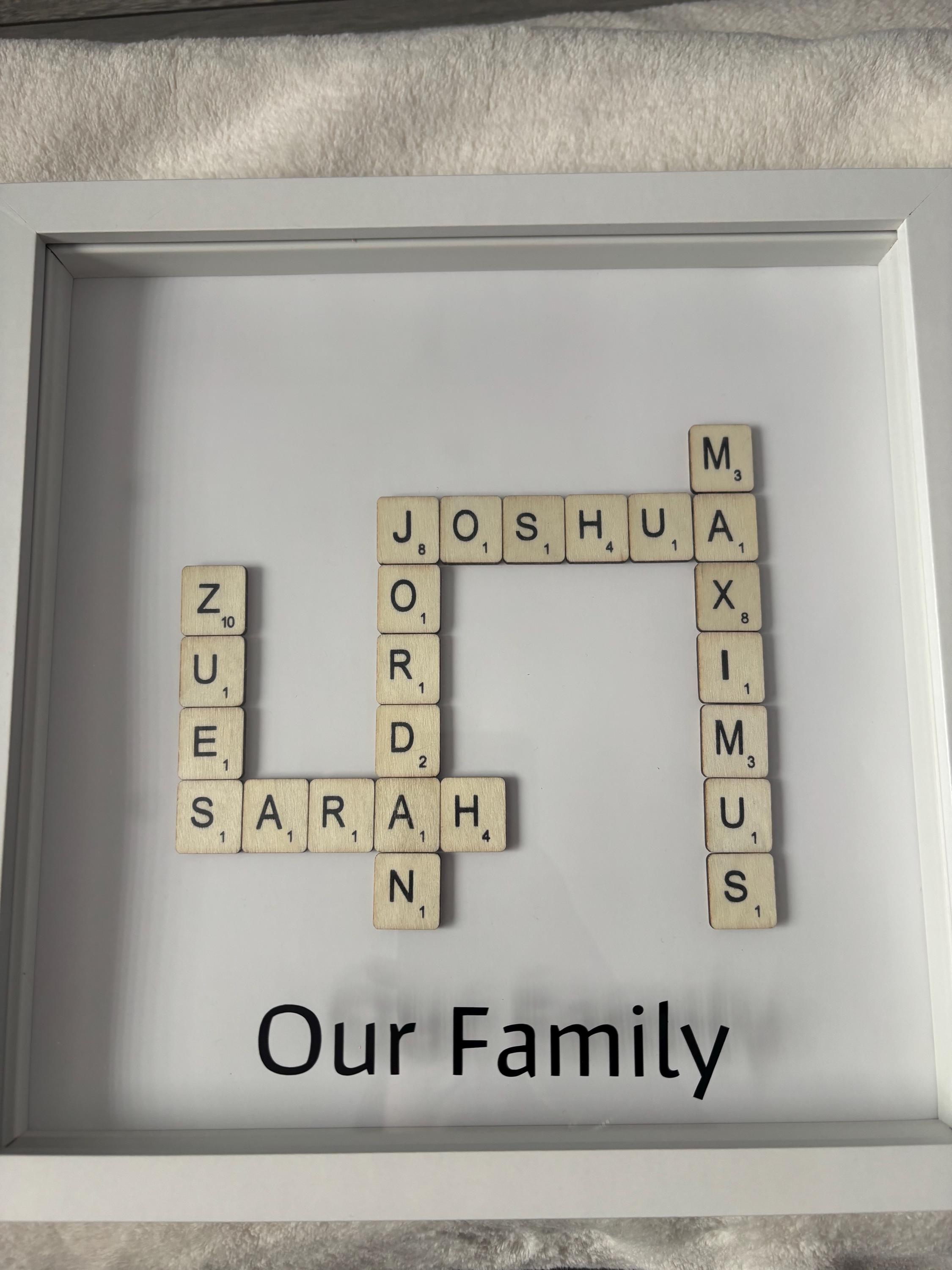 Family Scrabble Shadow Box Frame - Etsy
