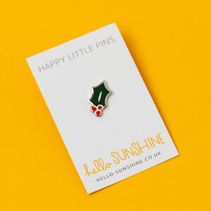 Holly enamel pin - Christmas pin - festive flair - Christmas cheer - the holly and the ivy - holly pin - stocking filler - secret santa