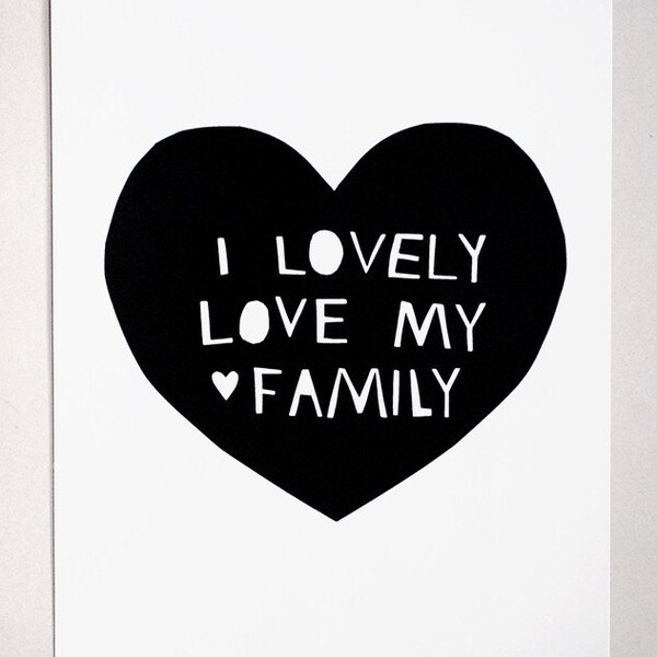Lovely, Love My Family Print in Black