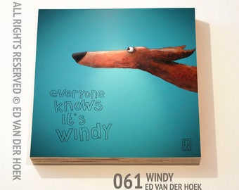 061 Windy print ON plywood (14x14 cm/5.5x5.5 inch on 18 mm/0.7 inch poplar)