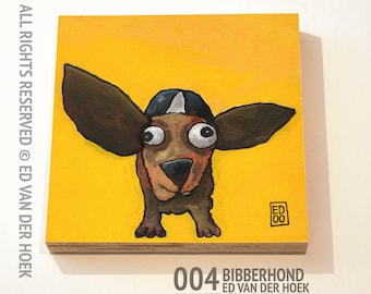 004 Shiverdog print ON plywood (14x14 cm/5.5x5.5 inch on 18 mm/0.7 inch poplar)