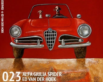 023 Alfa Romeo Guilia Spider - folded art card 15x15cm/6x6inch with envelope