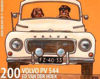 200 Volvo P544 - folded art card 15x15cm/6x6inch with envelope