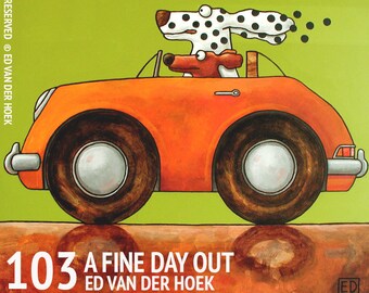 103 A fine day out - folded art card 15x15cm/6x6inch with envelope