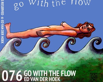 076 Go with the Flow - folded art card 15x15cm/6x6inch with envelope