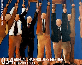 034 Annual chairholders meeting - folded art card 15x15cm/6x6inch with envelope