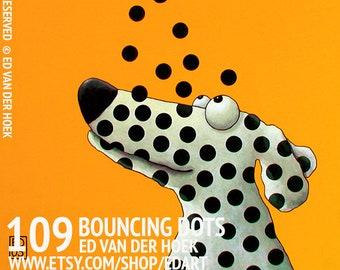 109 Bouncing dots - print 27x27cm/10.5x10.5”