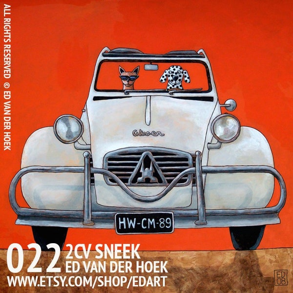 022 2CV Sneek - carte d'art 15X15cm avec enveloppe