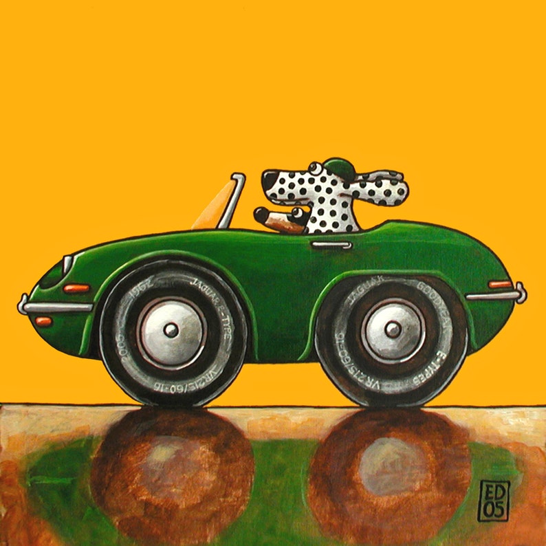 074 E-types Jaguar \u2013 print 14x14cm5.5x5.5\u201d