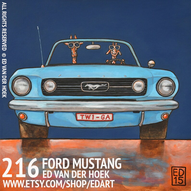 216 Ford Mustang 1966 print 27x27cm/10.5x10.5signed and numbered : issue is 50 pcs image 1