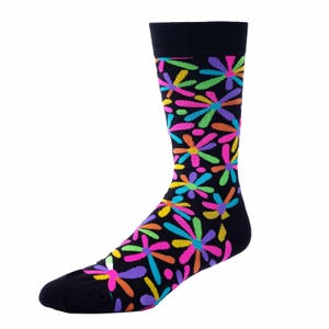 Happy Daisies | Fun Happy Gift Socks For Men - Quirky Novelty Present for Dad - One Size Cotton Crew Socks