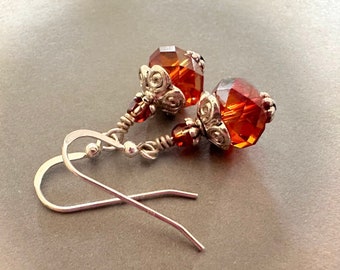 Red Magma Crystal Dangle Earrings