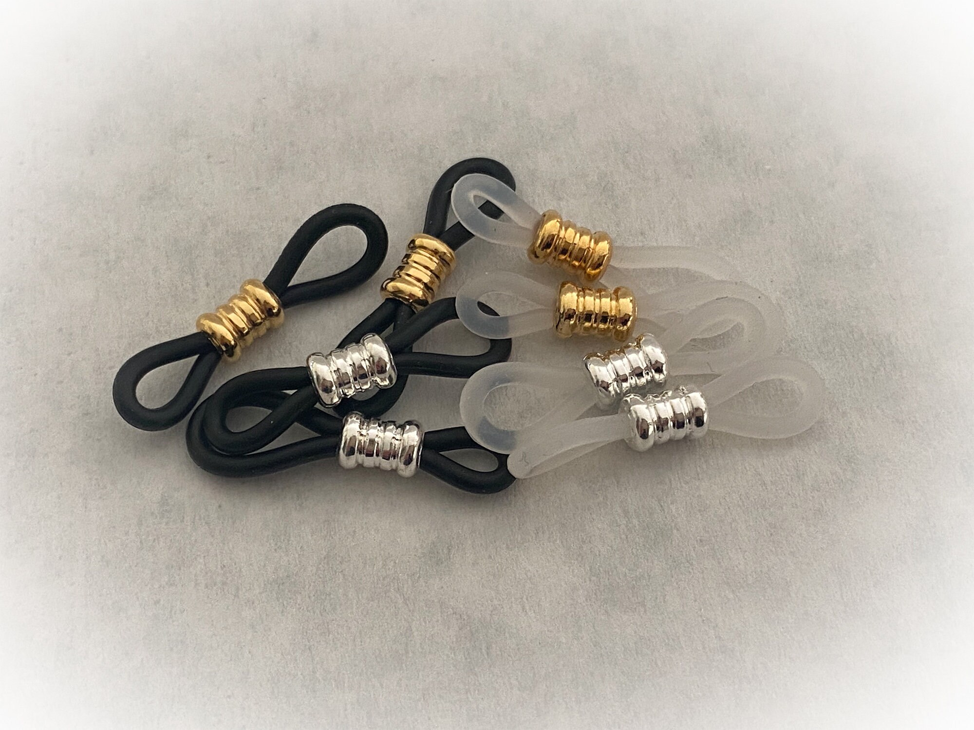 Adjustable Black or Clear Beaded Eyeglass Loops for Eyeglass Etsy