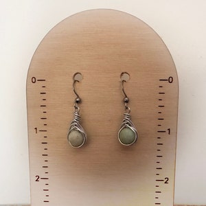 Turquoise Wire Wrapped Earrings. Stainless Steel Ear Wires image 7