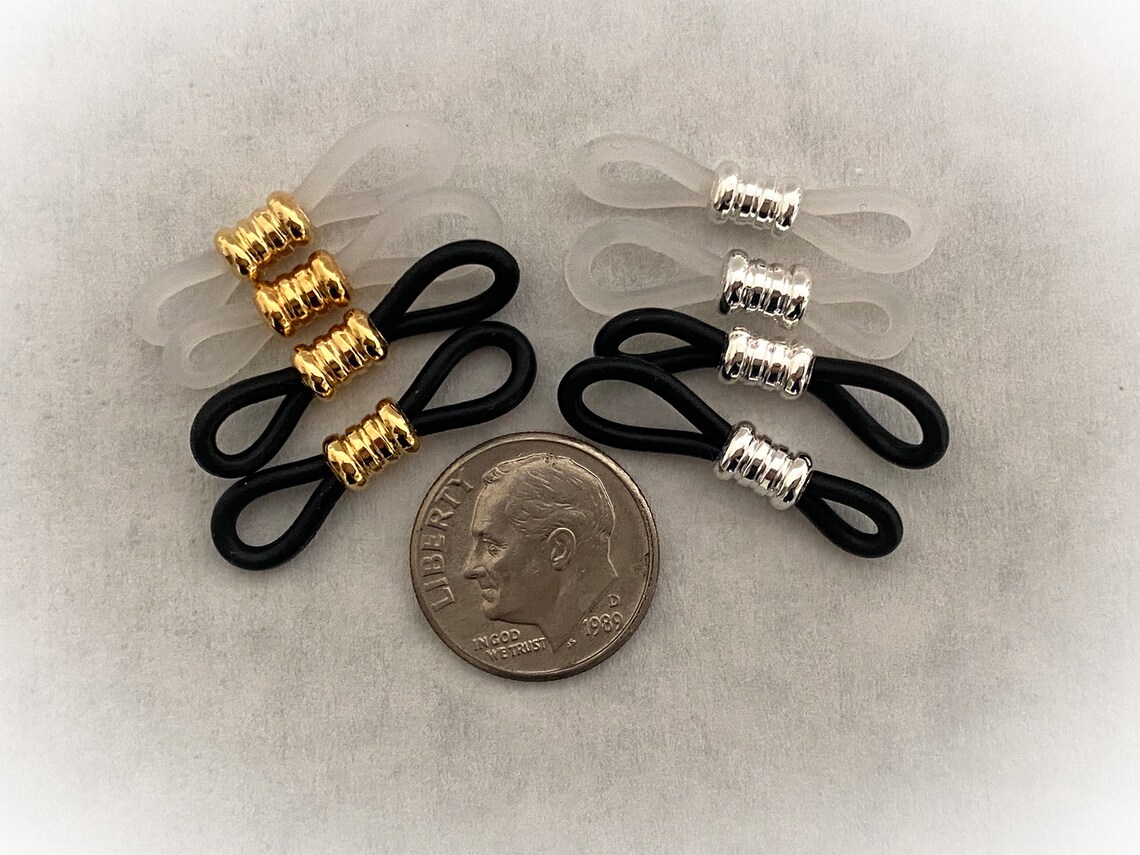 Adjustable Black or Clear Beaded Eyeglass Loops for Eyeglass Etsy