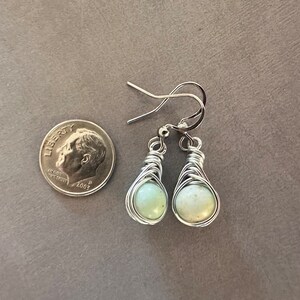 Turquoise Wire Wrapped Earrings. Stainless Steel Ear Wires image 9
