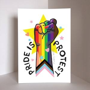 Pride is Protest Raised Fist Signed Art Print