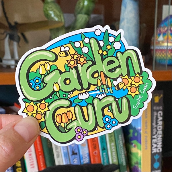 Garden Guru Gardening Gardener Allotment Vinyl Sticker