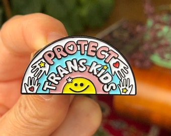 Protect Trans Kinder Emaille Pin Anstecker