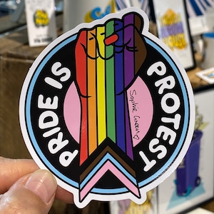 Pride Is Protest BIG vinyl sticker